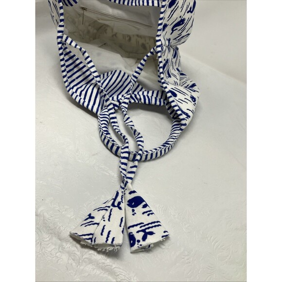 Roberta Roller Rabbit Canvas Tote Bag Cotton Whale Nautical Mom Handbag Beachy - Picture 10 of 14